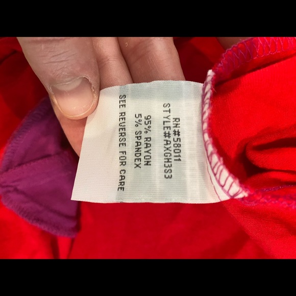 Red and purple soft short sleeved dress - Picture 5 of 6